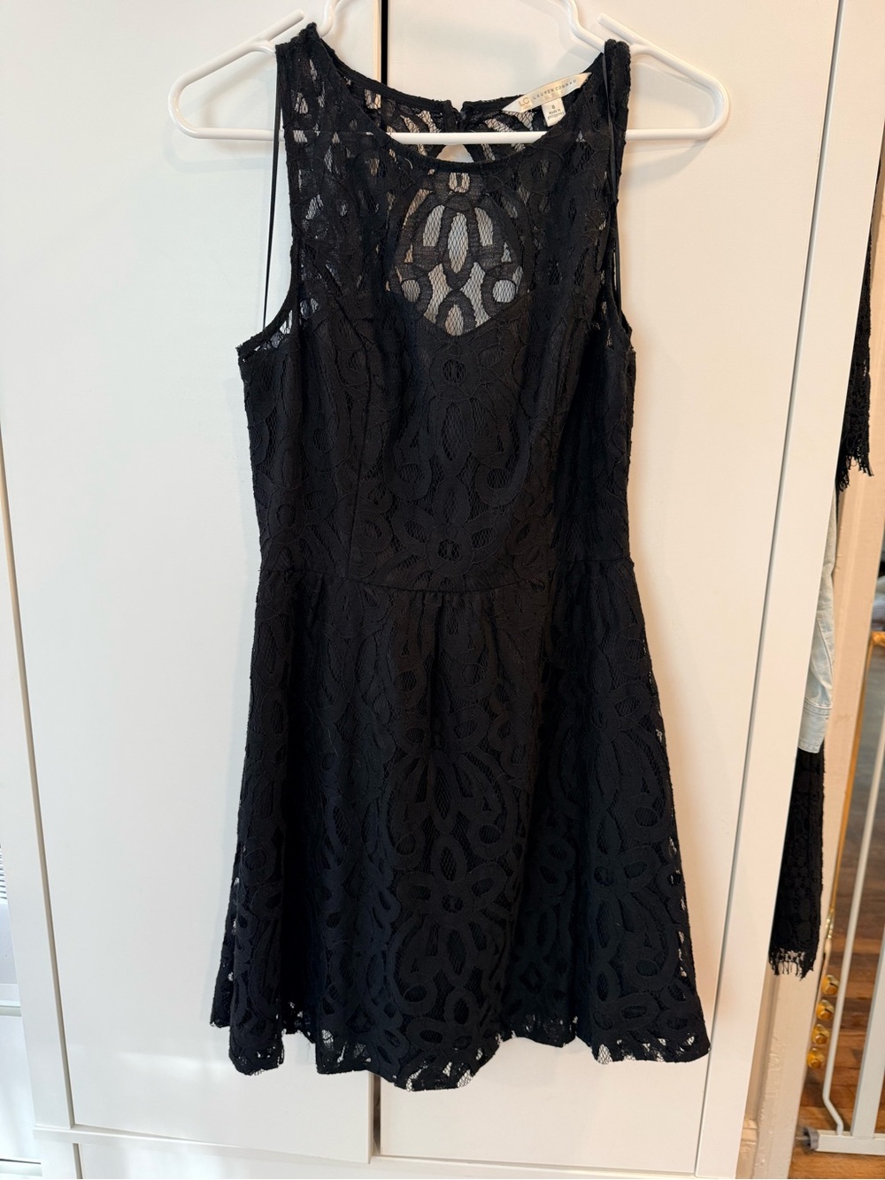 Cute LBD mini with a delicate lace overlay